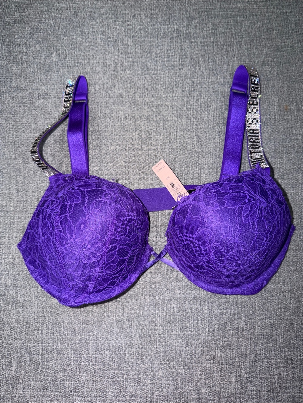 NWT Victoria’s Secret Embellished Purple Lace Push-Up Bra -34C
